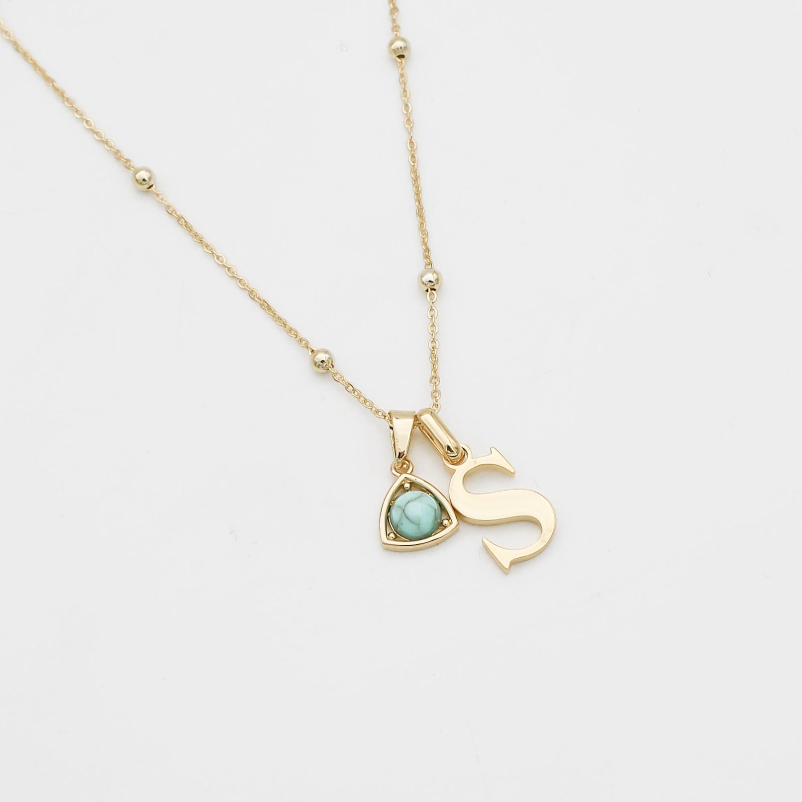 Initiaal & Geboortesteen Ketting