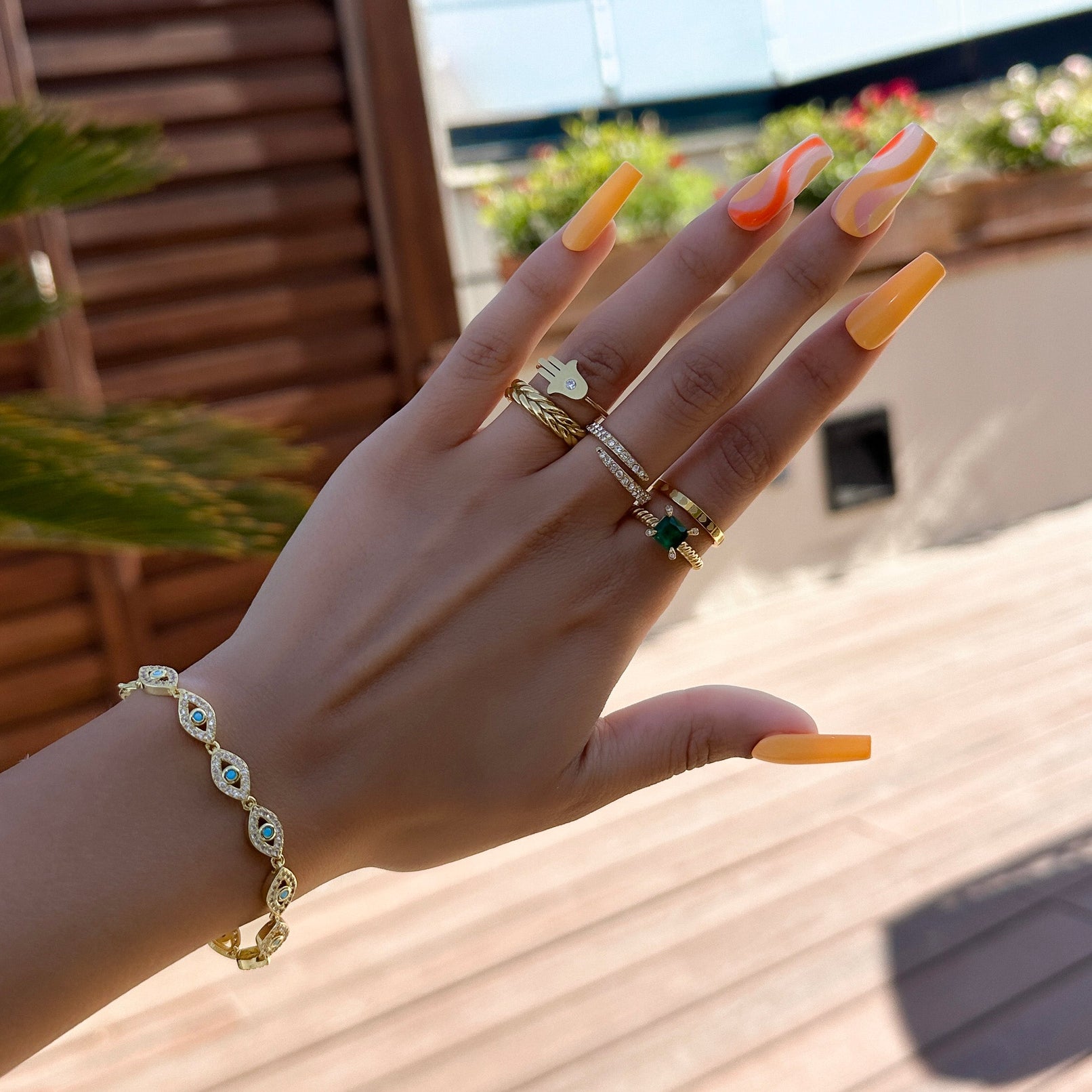 Amalie Hand van Hamsa Ring